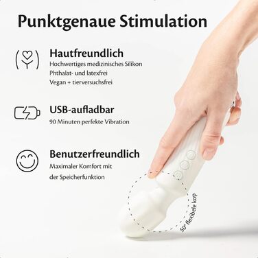 Вібратор жіночий Fae Pure Whisper White - компактний, тихий, з підзарядкою, 160 режимів вібрації