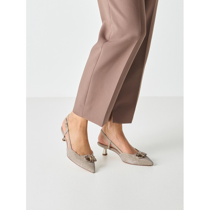 Жіночі босоніжки Tamaris Slingpumps з відкритим носком, комбіновані (текстиль/синтетика), колір Pearl Glam, розмір 39 EU