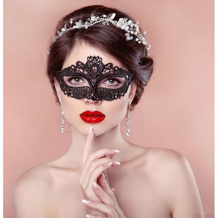 Маска для очей Blindery з мережива, карнавальна маска, мереживо, вечірка, бал, венеціанські маски для свят, випускних вечірок та вечірок у стилі лис