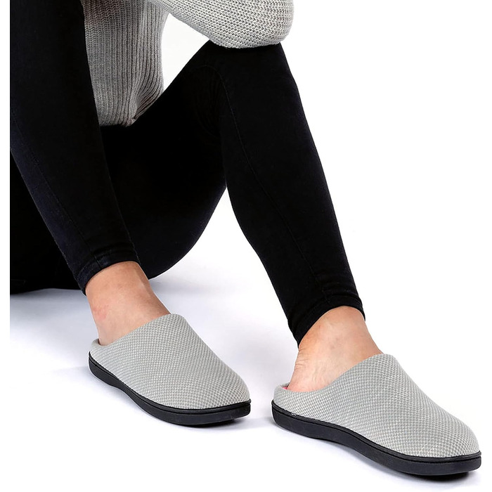 Жіночі домашні капці RockDove з ефектом пам'яті (Memory Foam), в'язка Birdseye, сіро-рожеві, розмір 40/41 EU