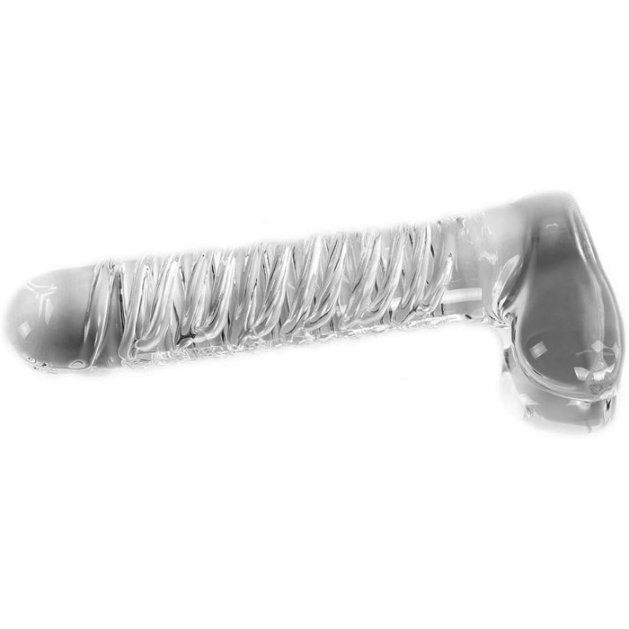 Секс-іграшка дилда скляна, 20x4 см - велика, прозора