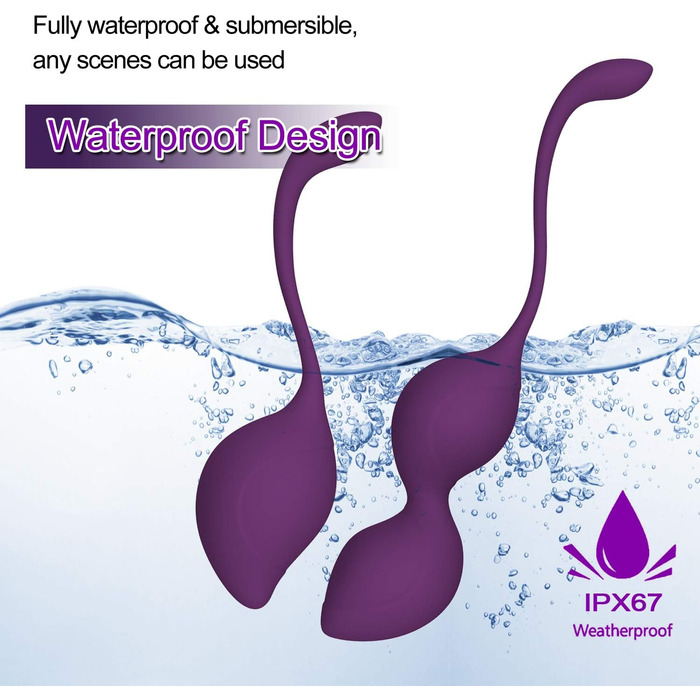 Тренувальні кулі для впрас для жінок - набір з 4 шт. для контролю сечового міхура та зміцнення м'язів тазового дна, медичний силікон, фіолетовий