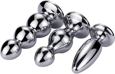 Анальний плаг з нержавіючої сталі з кристалом для стимуляції простати - для жінок, чоловіків, пар