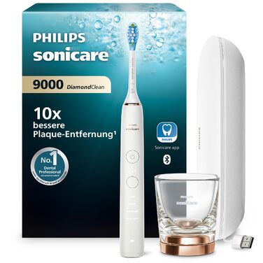 Електрична звукова зубна щітка Philips Sonicare DiamondClean 9000 HX9911/94 з датчиком тиску, 4 режимами очищення, стаканом для зарядки та USB-кейсом, Rose Gold