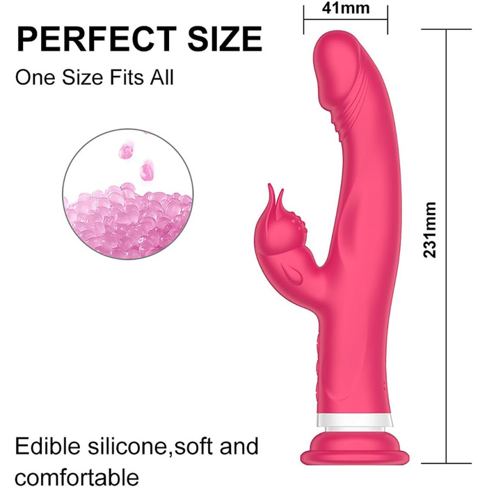 Вібратор JFRong 3-в-1 з присоскою та функцією нагріву для жінок, силікон, 10 режимів, тихий, стимулятор G-точки та клітора, еротична іграшка для жінок та пар, колір: фіолетовий