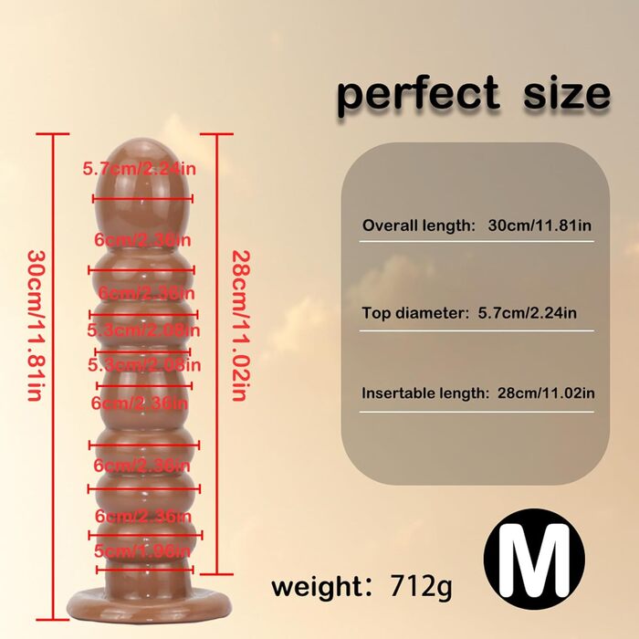 Масажер для простати та G-точки Yasexx Giant Thread Butt - великий, з присоскою, для чоловіків та жінок