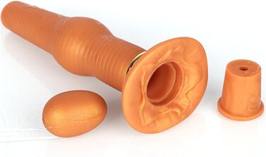 Надувний силіконовий анусный плагін Soarvlorfy – великий овипозитор, бутплъг з отвором, надувні анальні кулі, дилататор, мастурбатор для дорослих (жінок та чоловіків), золотий колір