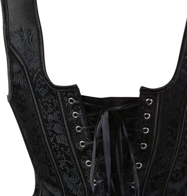 Корсет жіночий Grebrafan з квітковим принтом, повний бюст, ретро, чорний