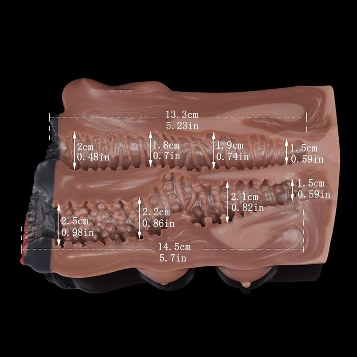 Реалістичний мастурбатор з анатомічною вагіною та анальним тунелем (для чоловіків)