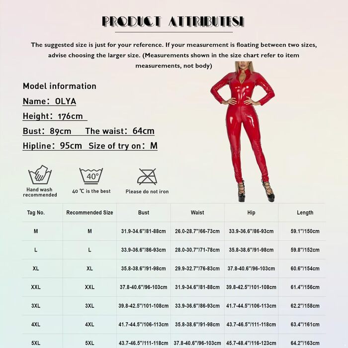 Боді з лакованої шкіри для жінок dPois: сексуальний латексний комбінезон з довгим рукавом, 5XL, червоний