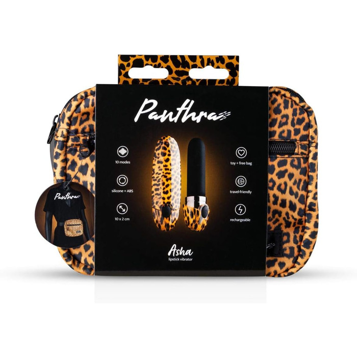 Вібратор для жінок Panthra Lippenstif Asha – Leopard – міні вібратор Bullet, водонепроникний, з чохлом