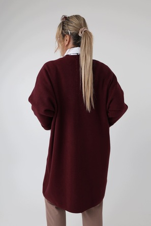 Жіночий світшот FEMIMODA червоний, oversize, довжиною до колін, розмір 46/48