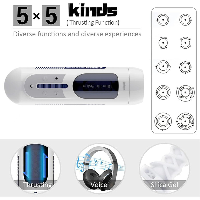 Електричний мастурбатор для чоловіків з телескопічними режимами - секс-іграшка преміум-якість