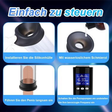 Електрична вакуумна помпа для чоловіків NAIXBTY для збільшення пеніса та покращення ерекції. Різні режими, вакуумна помпа для стимуляції, секс-іграшки. Розміри: 22.9*5.1 см