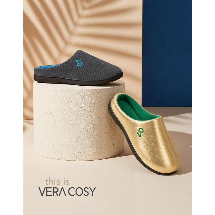 Чоловічі двоколірні домашні капці VeraCosy з ефектом пам'яті Memory Foam, розмір 42/43 EU, колір Tribünengold