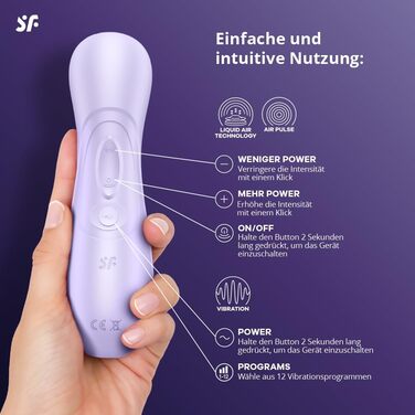 Вібратор Satisfyer Pro 2 Gen 3 | Технологія Liquid Air | Тиха та потужна стимуляція клітора | Вібратор-друк | Інтимна іграшка для жінок | Преміум якість, колір фіолетовий