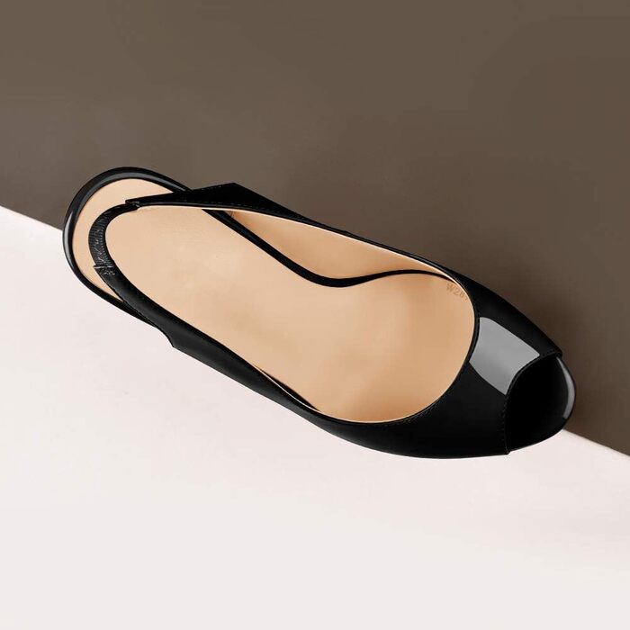 Жіночі босоніжки на платформі Only Maker з відкритим носком та ремінцем Slingback, високі підбори, 43 EU, чорний лак