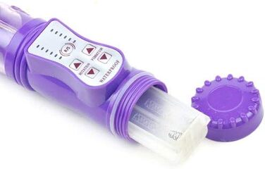 Вібратор PleasureBoxxx Rampant Rabbit з ротаційними перлами, стимулятор клітора, фіолетовий