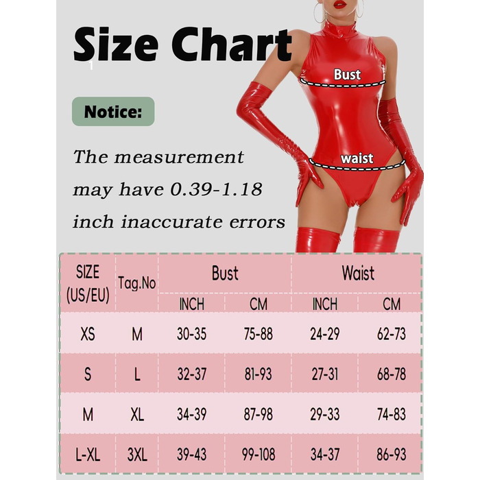 Боді FEOYA для жінок: сексуальний боді з ефектом мокрого тіла, костюм, catsuit, мереживо, облягаючий, без рукавів, для вечірок, клубів (червоний, XS)