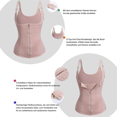 Корсет для живота та талії Gotoly Daen, фігуроформуючий боді, бежевий (XXL)