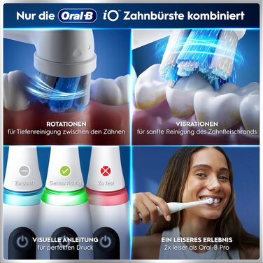 Електрична зубна щітка Oral-B iO Series 5, чорна — 5 режимів чищення, насадка Quite White, дорожній футляр