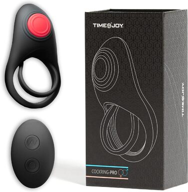 Вібруючий кільце для статевого члена з пультом дистанційного керування - секс-іграшка для пар, чорний