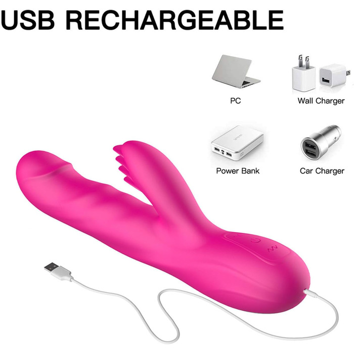 Силіконовий вібратор-дилда для жінок з 3 телескопічними функціями, 10 режимів вібрації, ротаційні функції, червоний колір