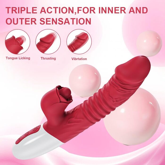 Вібратор Lmgoc G-Punkt Silikon 3-в-1 для жінок: 10 режимів, вібрація, кролик