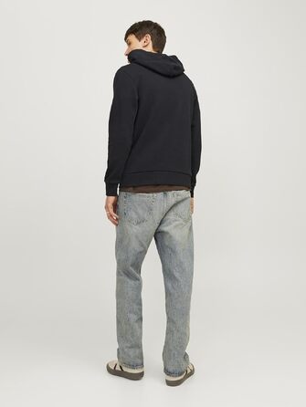 Чоловіча велика худі Jack & Jones Plus Size з логотипом, чорна