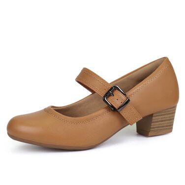 Жіночі ортопедичні туфлі Mary Janes Ortho + Rest для Hallux Valgus, класичні pumps на низькому стійкому каблуку, колір Tan (37 EU)