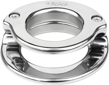 Чоловічий пояс для контролю (кайдани) з нержавіючої сталі - металевий когтей для статевого члена з регульованим замком - набір для кайданів BDSM з кільцями для статевого члена, для чоловіків (L 43 мм)