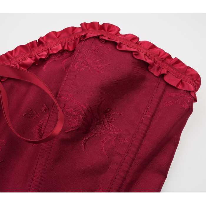 Корсет для повних грудей, спідня білизна, корсаж, весільний, атласний, червоний (M)