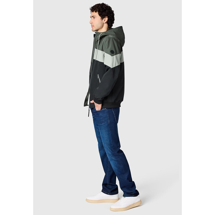 Чоловіча легка демісезонна куртка Ragwear Stewie Block: водонепроникна та дихаюча з капюшоном, колір Dark Olive, розмір S