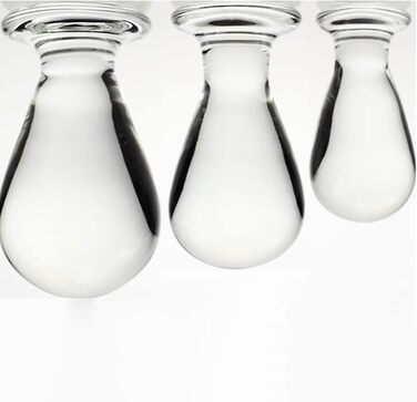 Сет анальних пробок ScreaAss з скла, 3 шт. (4/5/6 см), для жінок та чоловіків, анальні намиста, стимулятор G-точки, прозорий набір