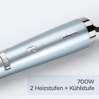 Професійний іонний фен BaByliss Hydro-Fusion D773DE з дифузором, 2100 Вт, плазма-технологія для блиску та захисту від curly, 3 рівні температури, 2 швидкості повітря, синій