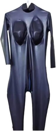 Комбінезон з латексу ZQIAOYUUPHOWF для жінок та чоловіків з імітацією грудей, 3D-латексний боді, червоний, 3XL