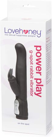 Lovehoney Power Play Rabbit-Vibrator 14 см - вібратор кролик з G-точкою та стимуляцією клітора - 10 функцій, водонепроникний, чорний