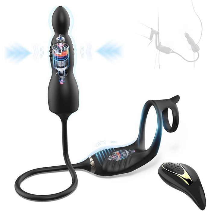 Вібратор для ануса та пеніса Jomyu - стимуляція простати, кільце для пеніса, сексуальні іграшки для чоловіків, парне використання