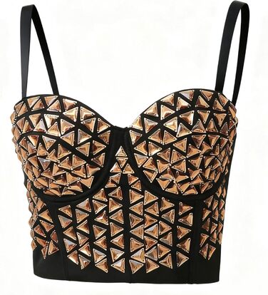 Жіночий топ-корсет Royal Smeela з блискітками, на тонких бретелях, бюстгальтер, золотий колір