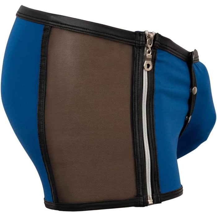 Боксерки чоловічі Orion знімний мішечок, шнурівка, блискавка, XL, блакитний/чорний