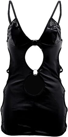 Чорна сукня з еластичної шкіри (латексу) для вечірок та клубів, великі розміри S-M