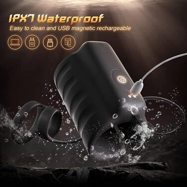 Електричний мастурбатор для чоловіків з 9 вібраційних режимів та керуванням через додаток, стимулятор головки, чорний