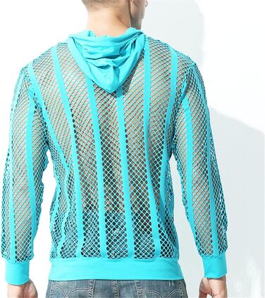 Чоловіча сітчаста сорочка з довгим рукавом, прозора, для вечірок та клубів