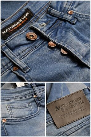 Чоловічі джинси Slim Fit ALESSANDRO SALVARINI з еластичним денімом, білі, розмір 36W / 34L