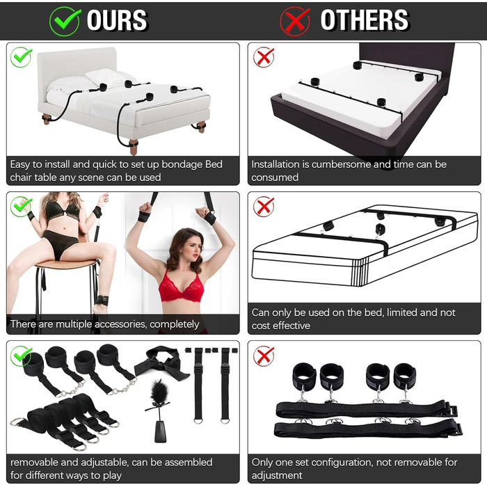 Набір для BDSM-фетшингів: наручники, фетші, петиша, маска для очей. Чорний колір. Для пар.