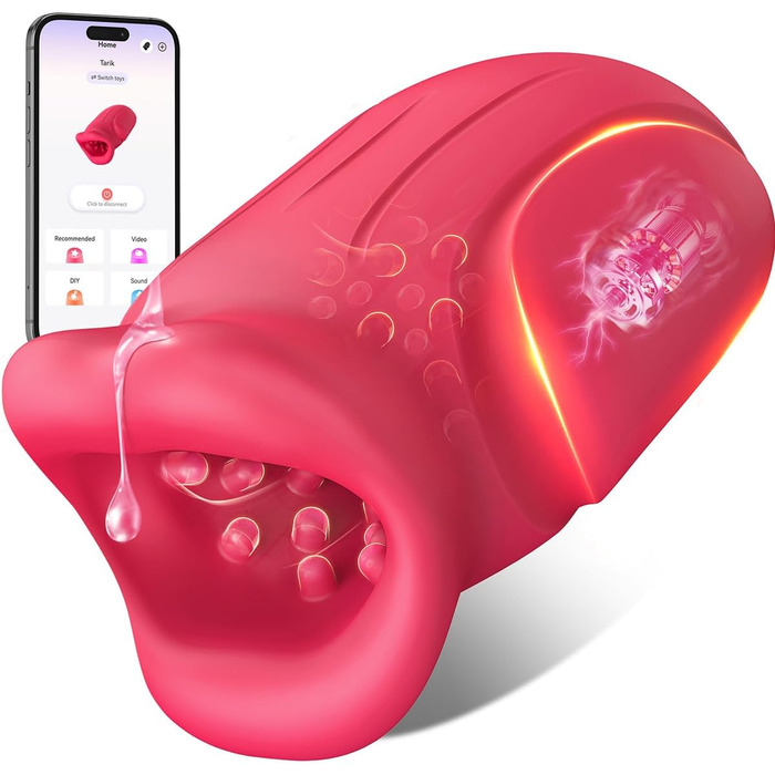 Електричний мастурбатор JFRong з 10 режимами вібрації - стимулятор пеніса для чоловіків (червоний)