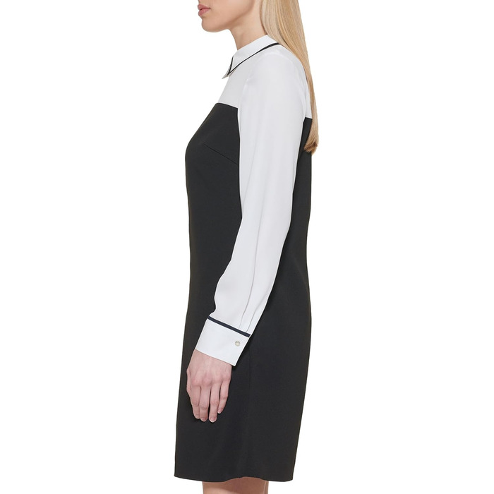 Сукня-міні Tommy Hilfiger чорна з довгим рукавом та коміром, розмір 38 Petite