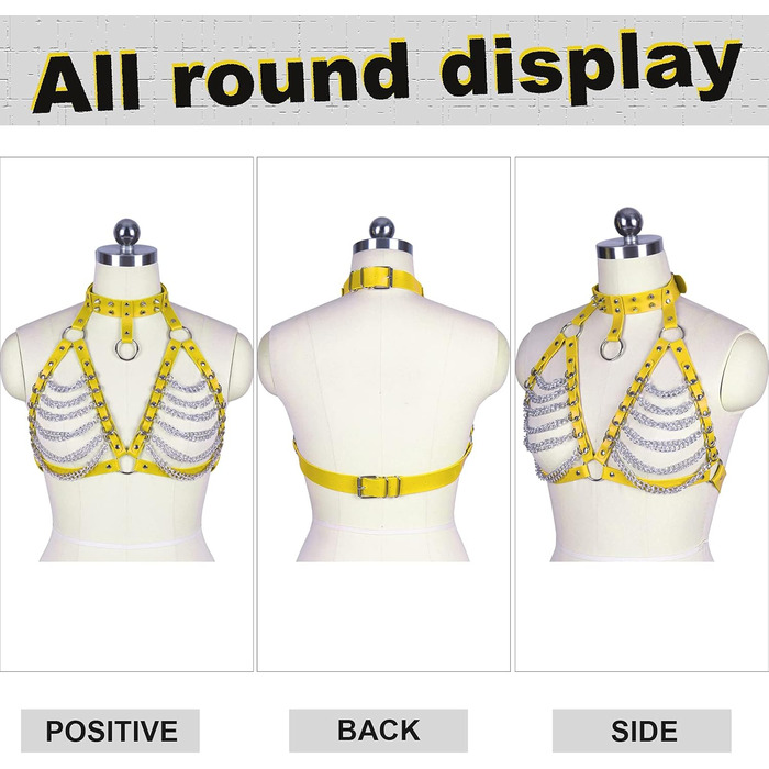 PETMHS Корсет з шкіри для жінок, повне покриття, шкіряний пояс, стиль панк готика (помаранчевий, жовтий)