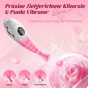 Вібратор для жінок Klitoris Vibrator: 10 режимів, сильний, тихий, стимулятор клітора та анальний дildo для пар. Інтимні іграшки для дорослих.