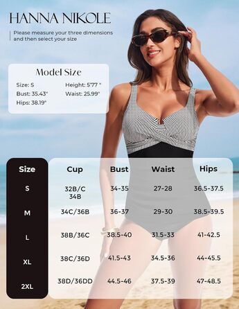 Tankini топ Hanna Nikole з контролем живота, принт 'Brutknoten', чорно-білий, XXL